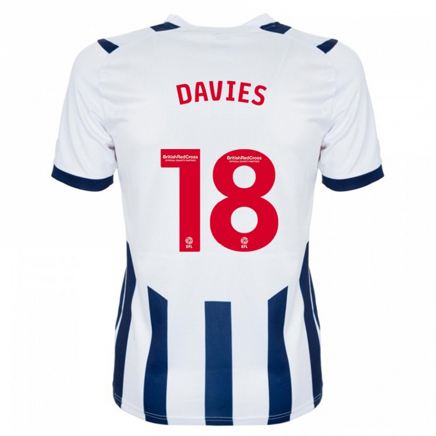 Kids Football Jessica Davies #18 White Home Jersey 2023/24 T-Shirt Canada