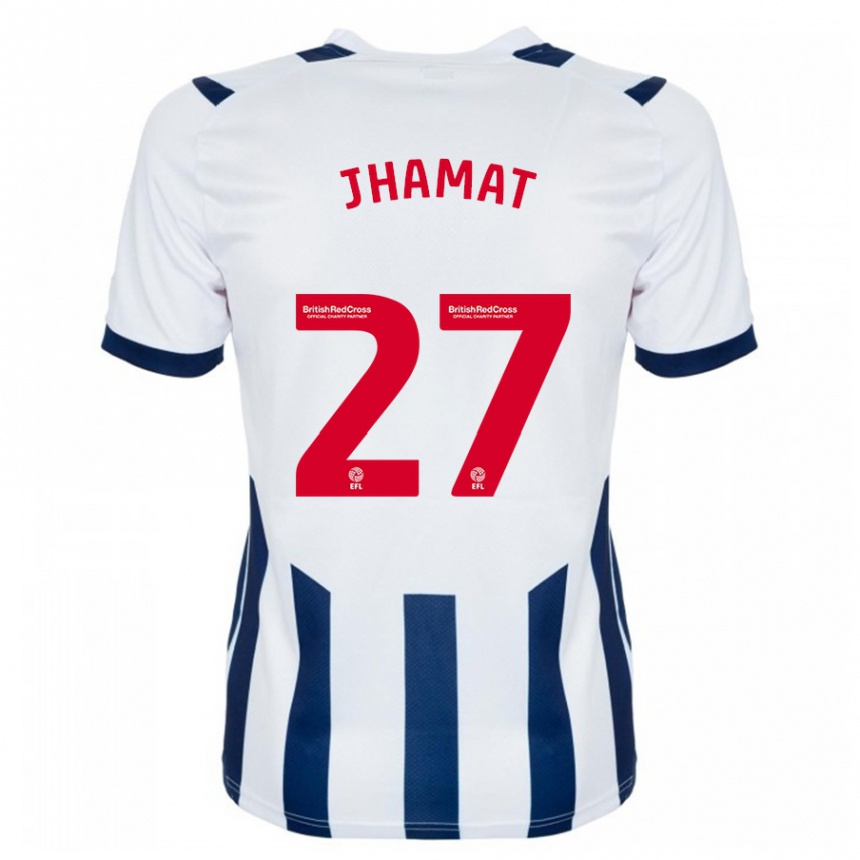 Kids Football Simran Jhamat #27 White Home Jersey 2023/24 T-Shirt Canada