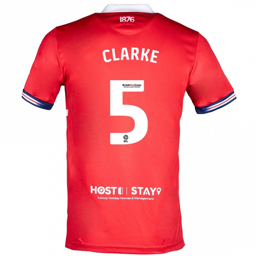 Kids Football Matt Clarke #5 Red Home Jersey 2023/24 T-Shirt Canada