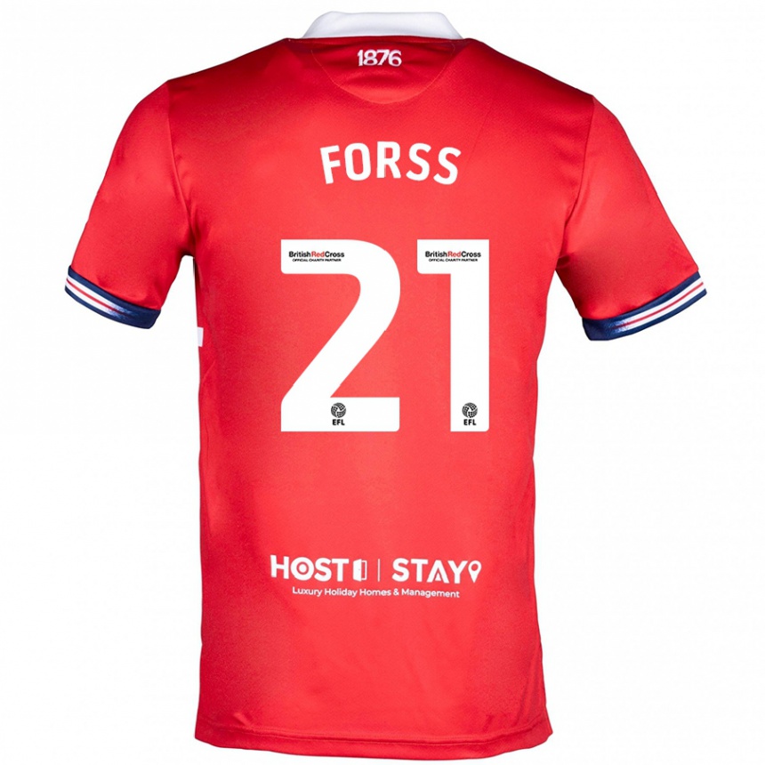 Kids Football Marcus Forss #21 Red Home Jersey 2023/24 T-Shirt Canada