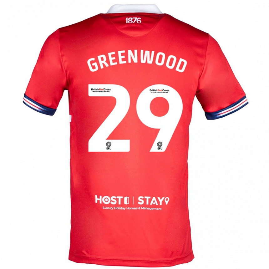 Kids Football Sam Greenwood #29 Red Home Jersey 2023/24 T-Shirt Canada