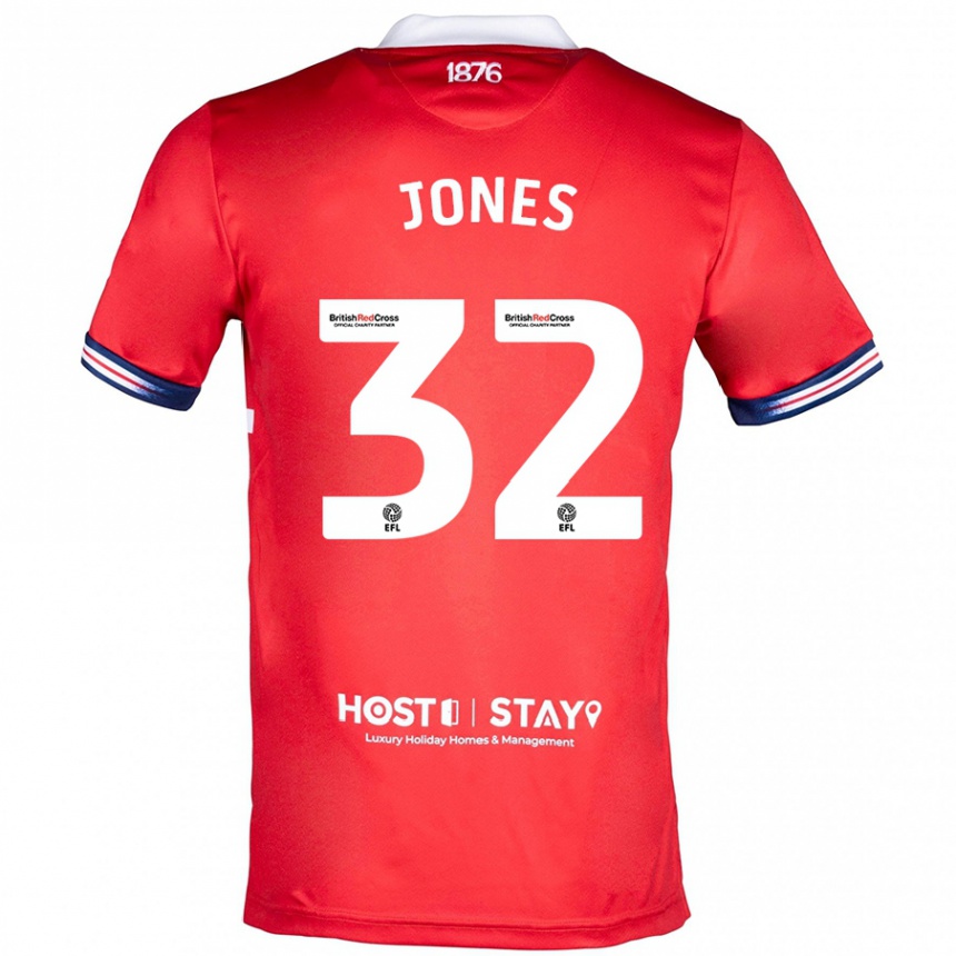 Kids Football Jamie Jones #32 Red Home Jersey 2023/24 T-Shirt Canada