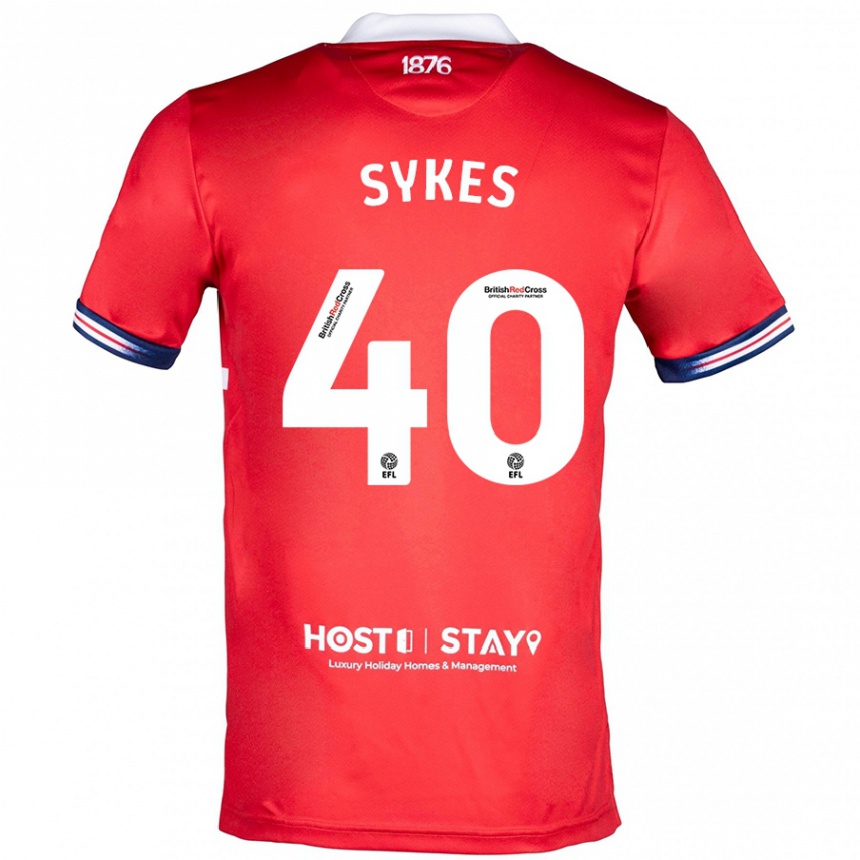 Kids Football Cain Sykes #40 Red Home Jersey 2023/24 T-Shirt Canada