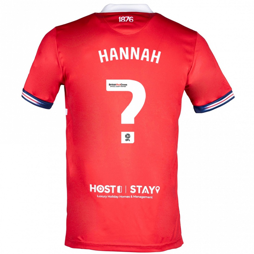 Kids Football Jack Hannah #0 Red Home Jersey 2023/24 T-Shirt Canada