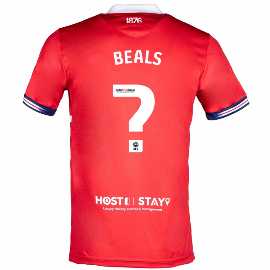 Kids Football Ben Beals #0 Red Home Jersey 2023/24 T-Shirt Canada