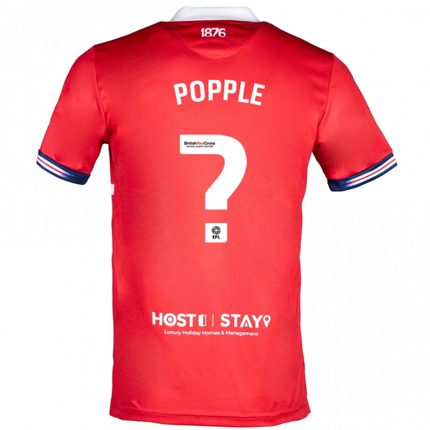 Kids Football Henry Popple #0 Red Home Jersey 2023/24 T-Shirt Canada