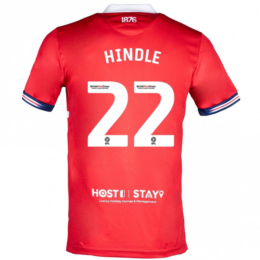 Kids Football Rachel Hindle #22 Red Home Jersey 2023/24 T-Shirt Canada