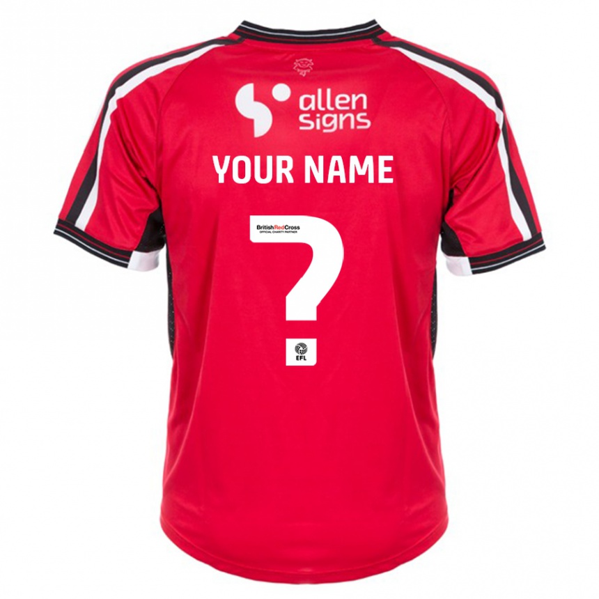 Kids Football Your Name #0 Red Home Jersey 2023/24 T-Shirt Canada