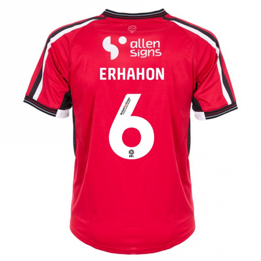 Kids Football Ethan Erhahon #6 Red Home Jersey 2023/24 T-Shirt Canada