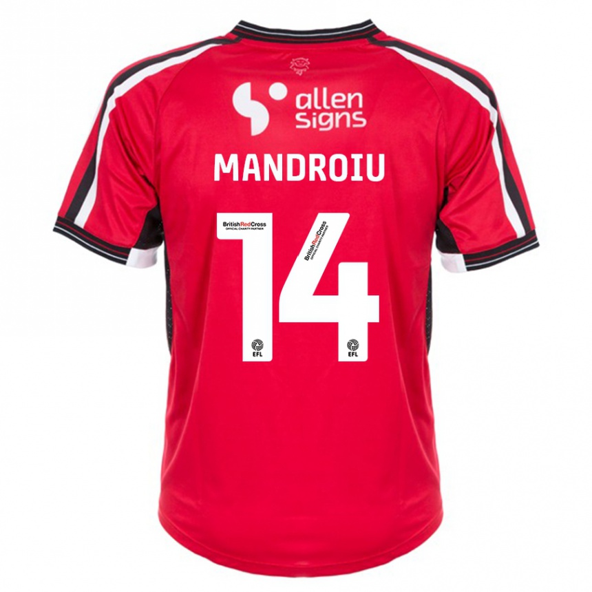 Kids Football Daniel Mandroiu #14 Red Home Jersey 2023/24 T-Shirt Canada