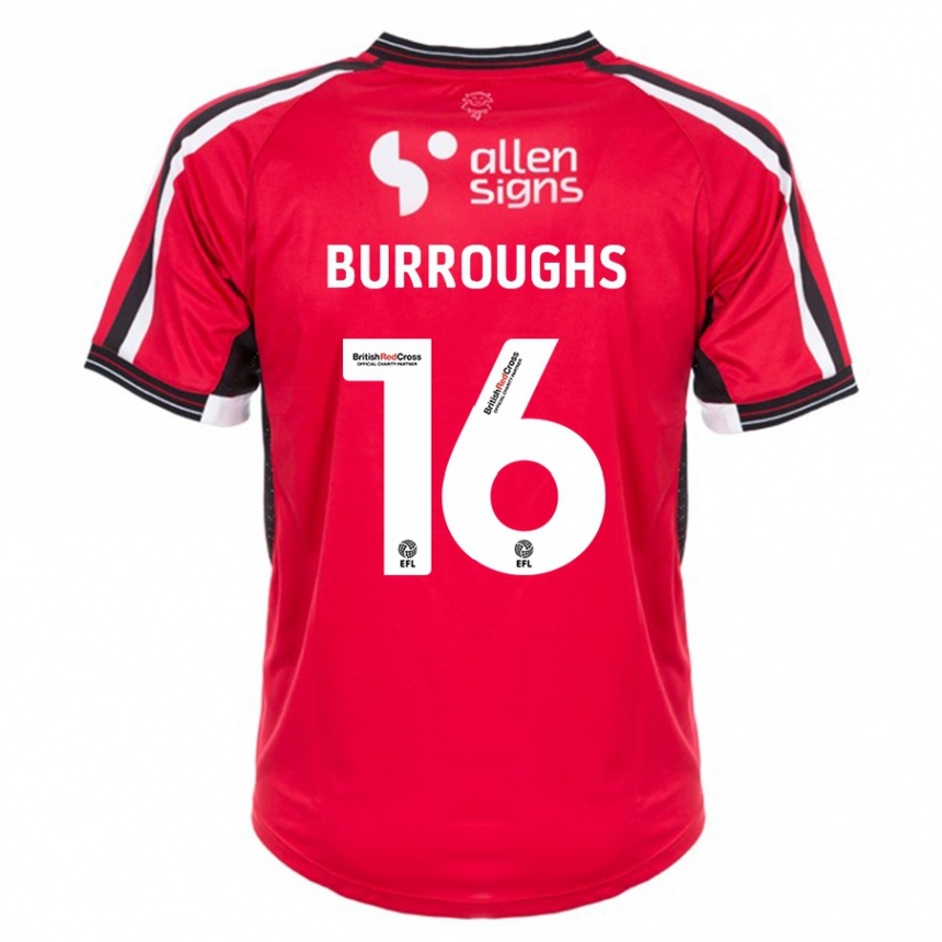 Kids Football Jack Burroughs #16 Red Home Jersey 2023/24 T-Shirt Canada