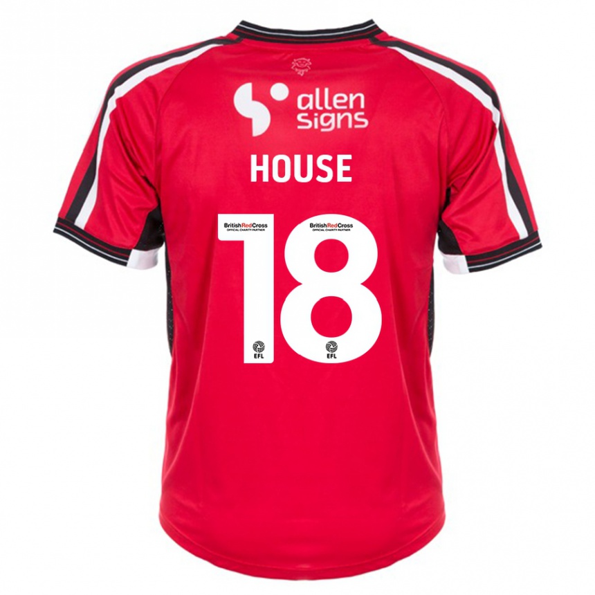 Kids Football Ben House #18 Red Home Jersey 2023/24 T-Shirt Canada