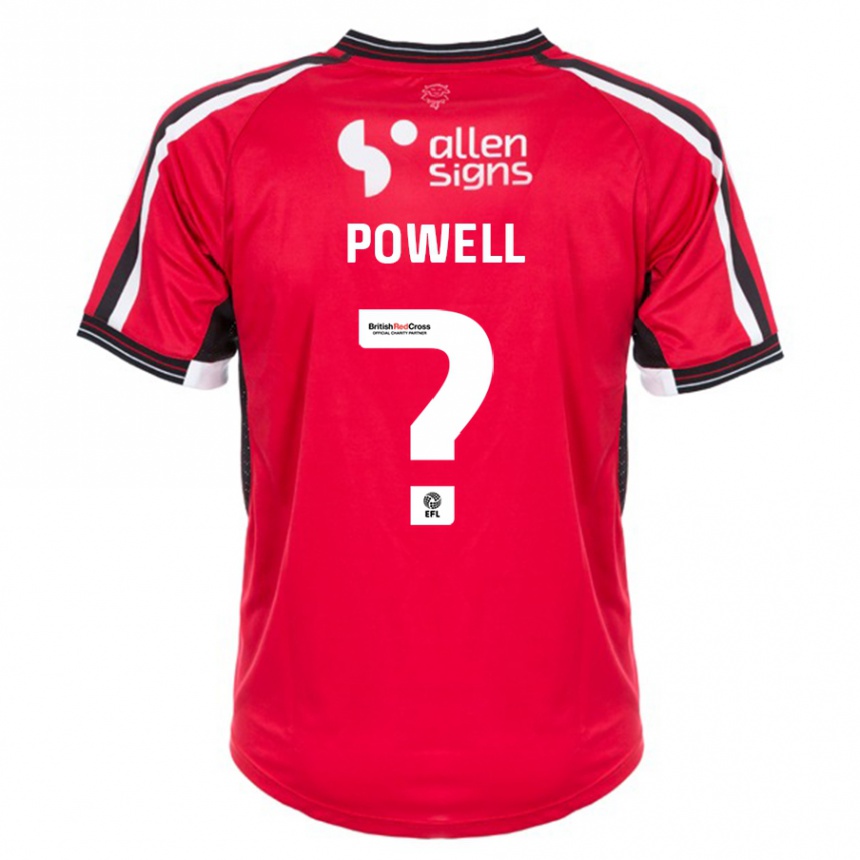 Kids Football Darryl Powell #0 Red Home Jersey 2023/24 T-Shirt Canada