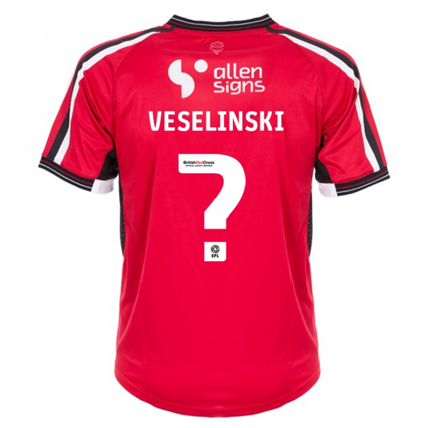 Enfant Football Maillot Aleksandar Veselinski #0 Rouge Tenues Domicile 2023/24 Canada