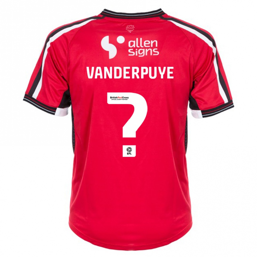 Kids Football Daniel Vanderpuye #0 Red Home Jersey 2023/24 T-Shirt Canada