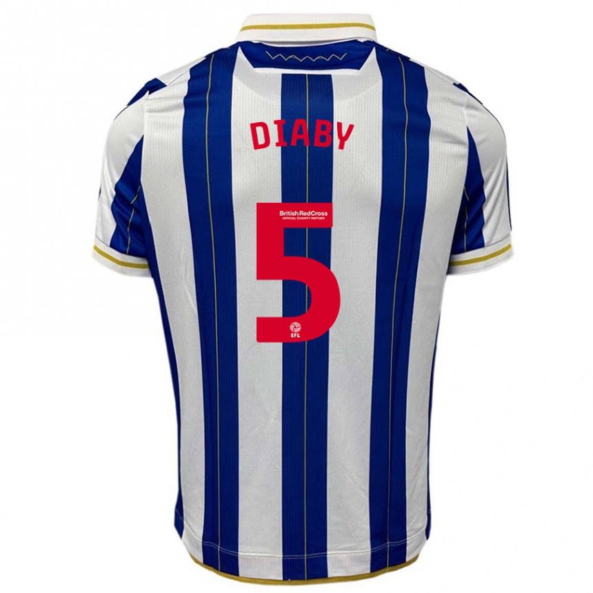 Kids Football Bambo Diaby #5 Blue White Home Jersey 2023/24 T-Shirt Canada