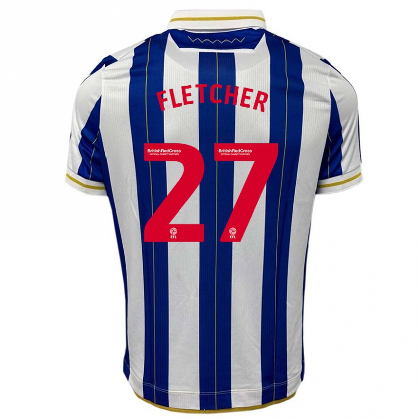 Enfant Football Maillot Ashley Fletcher #27 Bleu Blanc Tenues Domicile 2023/24 Canada