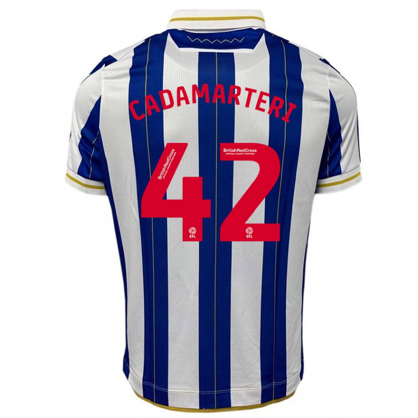 Kids Football Bailey Cadamarteri #42 Blue White Home Jersey 2023/24 T-Shirt Canada