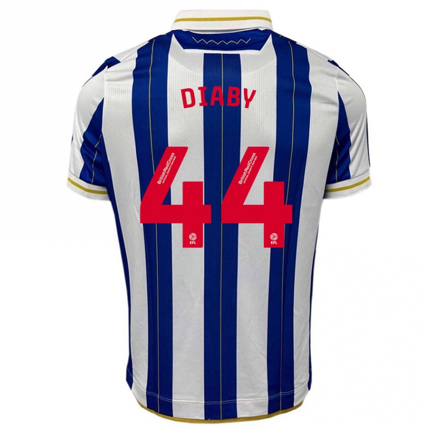 Kids Football Momo Diaby #44 Blue White Home Jersey 2023/24 T-Shirt Canada