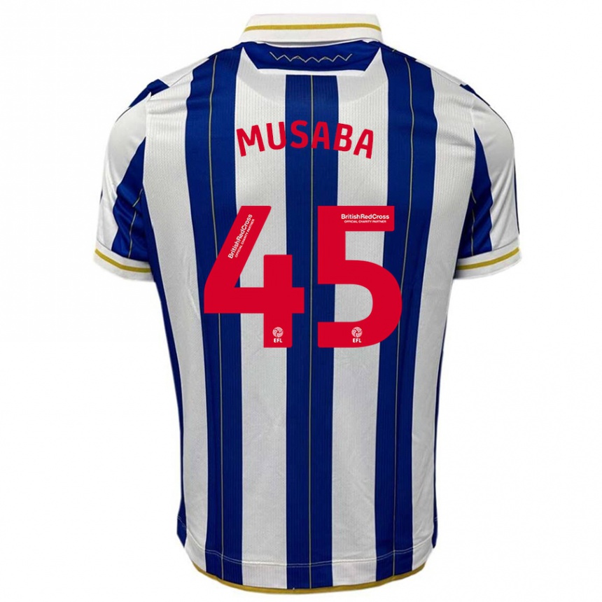 Enfant Football Maillot Anthony Musaba #45 Bleu Blanc Tenues Domicile 2023/24 Canada