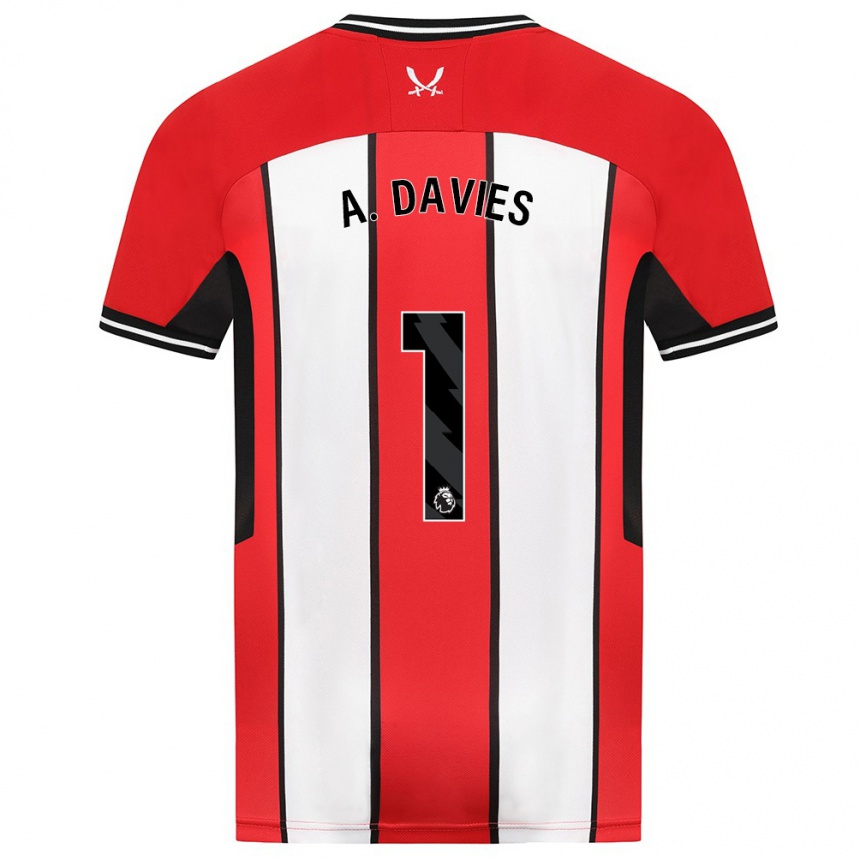 Kids Football Adam Davies #1 Red Home Jersey 2023/24 T-Shirt Canada