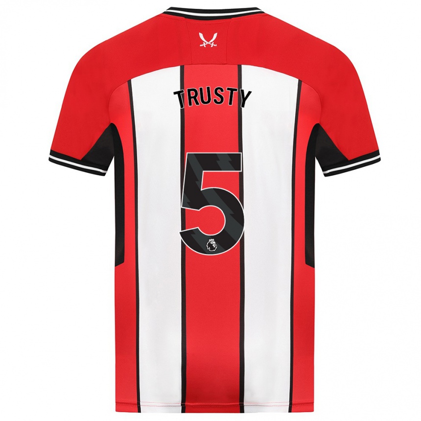 Kids Football Auston Trusty #5 Red Home Jersey 2023/24 T-Shirt Canada