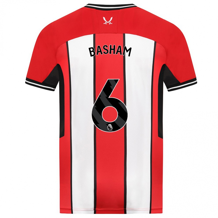 Kids Football Chris Basham #6 Red Home Jersey 2023/24 T-Shirt Canada