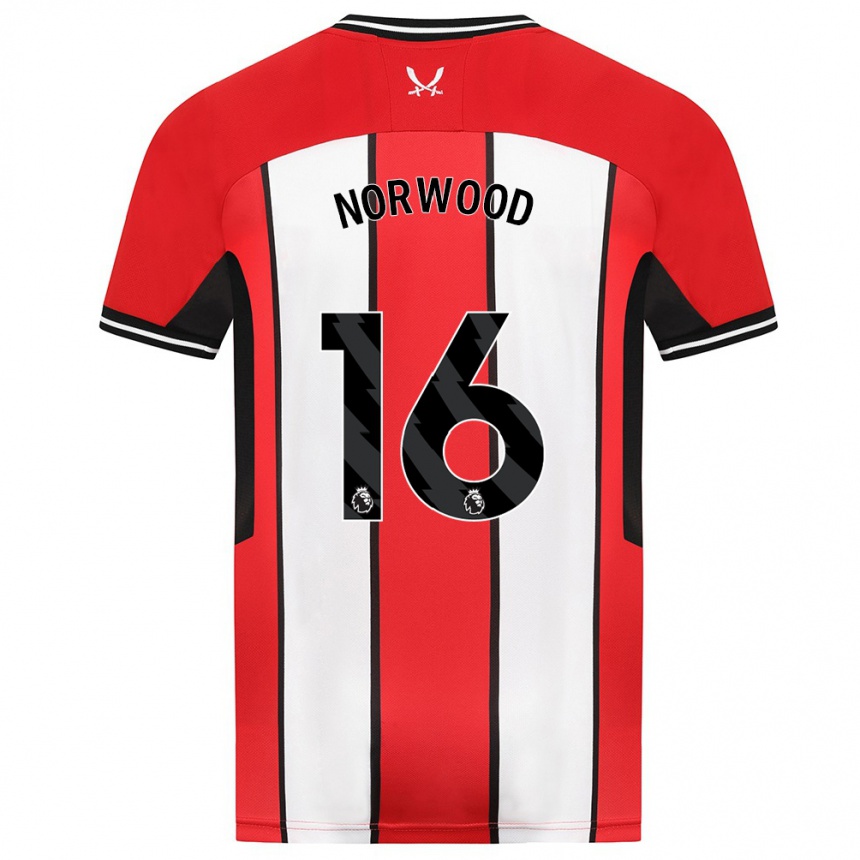 Enfant Football Maillot Oliver Norwood #16 Rouge Tenues Domicile 2023/24 Canada