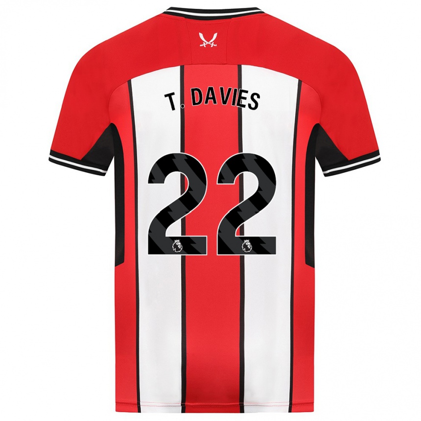 Kids Football Tom Davies #22 Red Home Jersey 2023/24 T-Shirt Canada