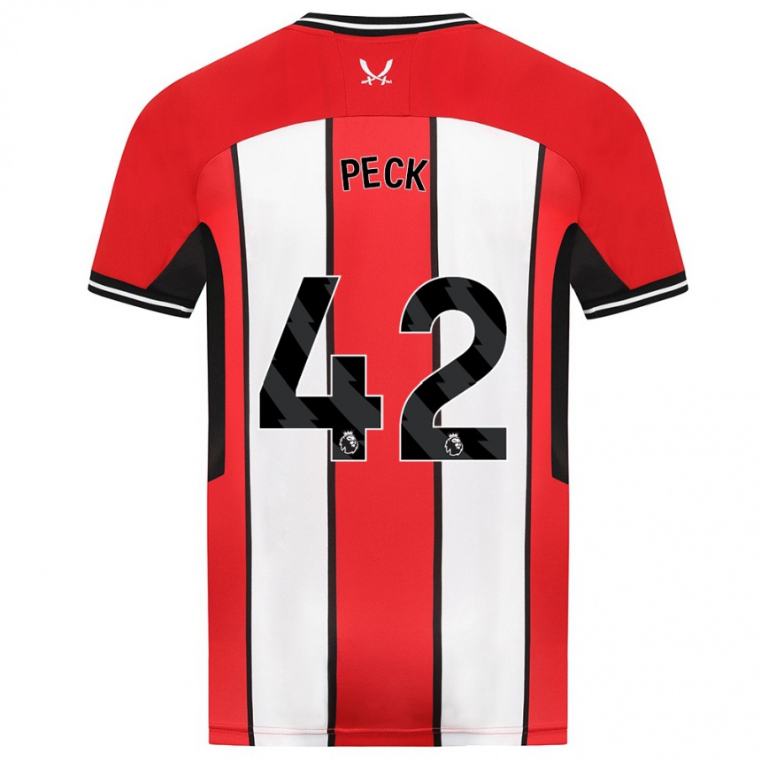 Enfant Football Maillot Sydie Peck #42 Rouge Tenues Domicile 2023/24 Canada