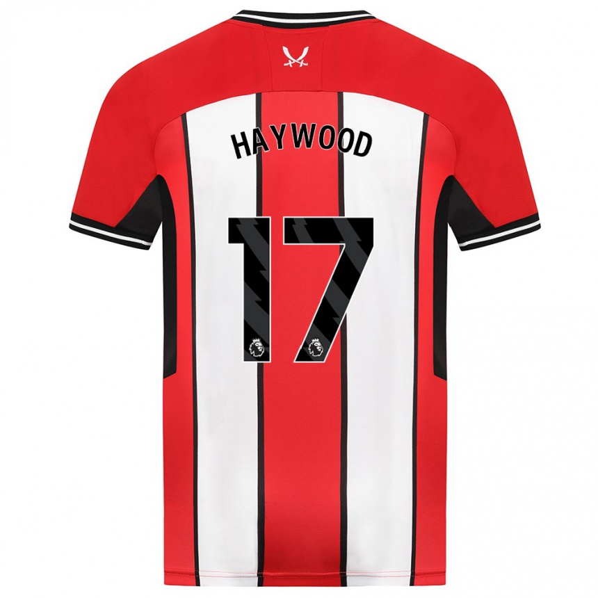 Kids Football Sophie Haywood #17 Red Home Jersey 2023/24 T-Shirt Canada