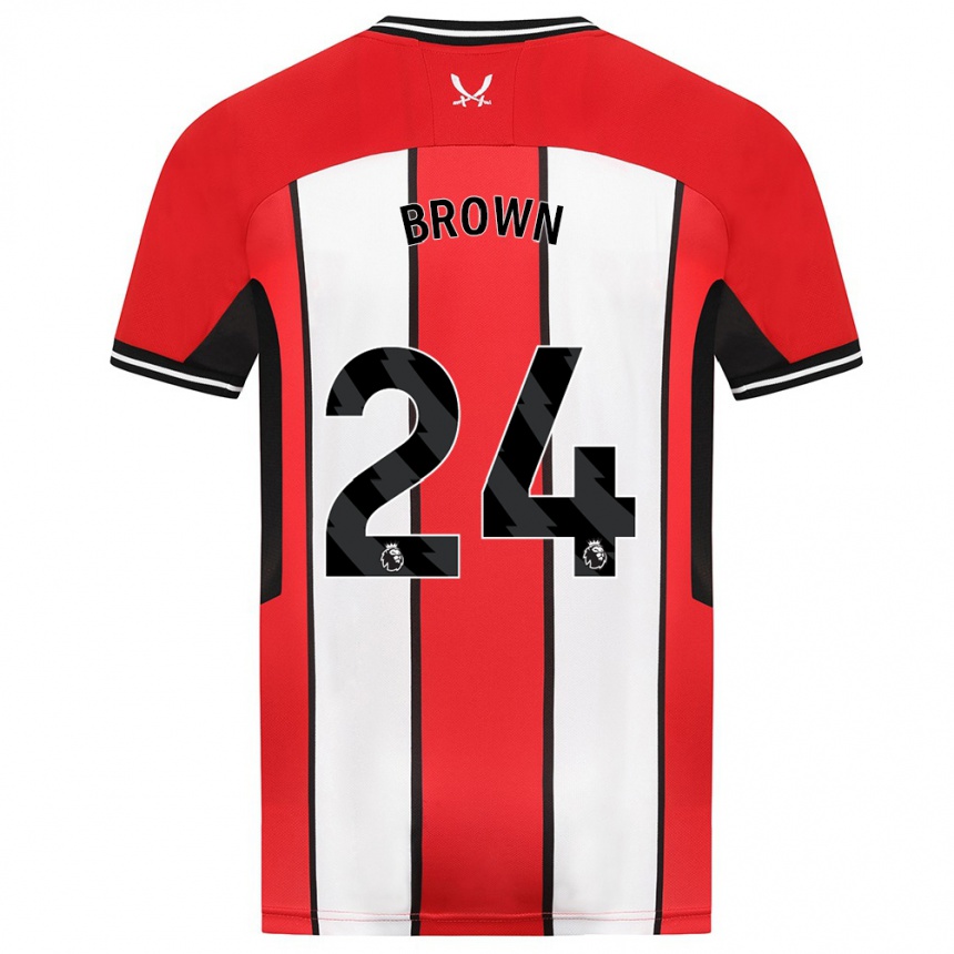 Kids Football Rachel Brown #24 Red Home Jersey 2023/24 T-Shirt Canada