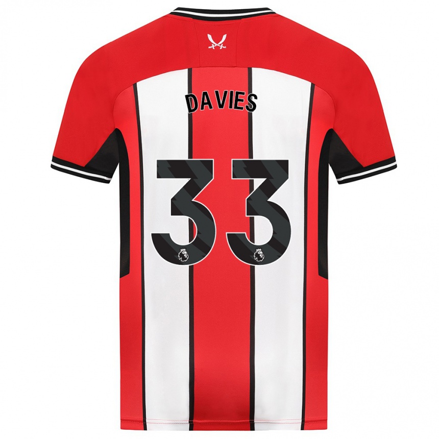 Enfant Football Maillot Bethan Davies #33 Rouge Tenues Domicile 2023/24 Canada