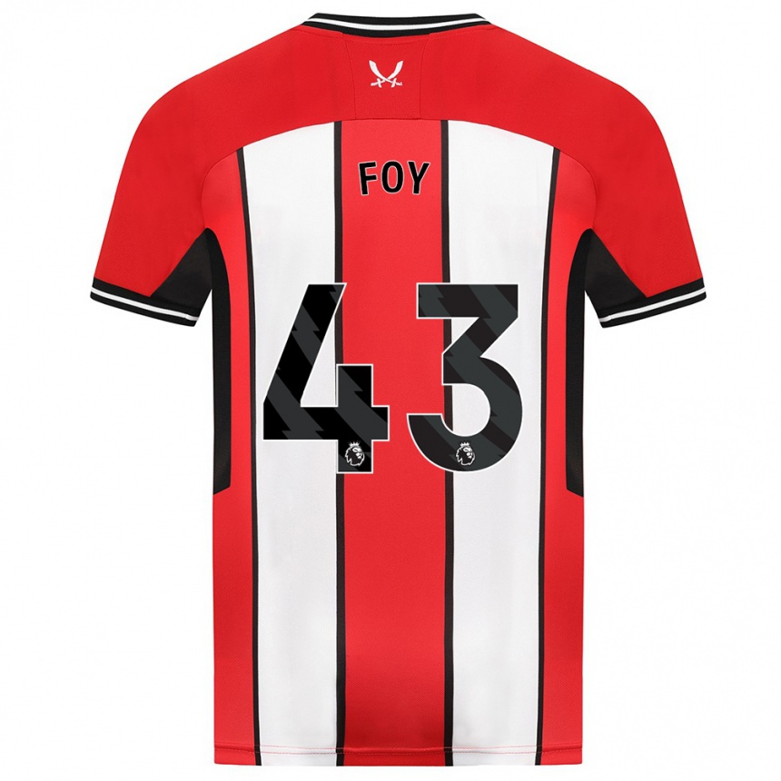 Kids Football Gus Foy #43 Red Home Jersey 2023/24 T-Shirt Canada