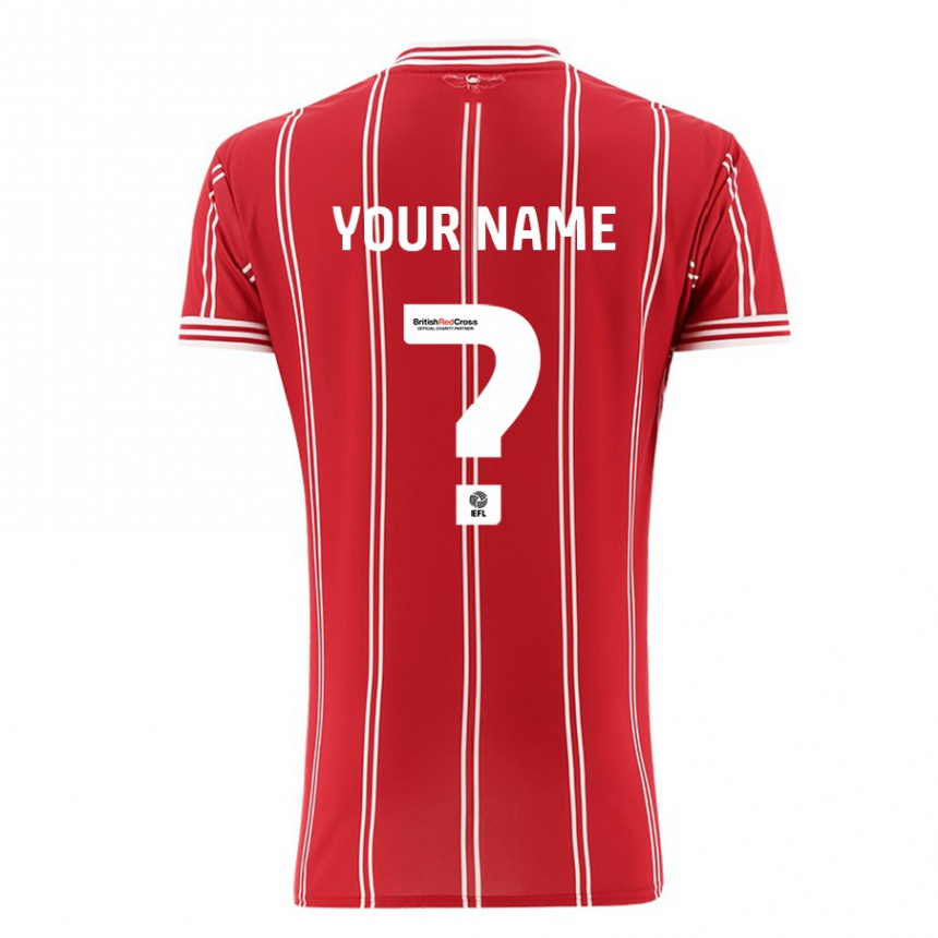 Kids Football Your Name #0 Red Home Jersey 2023/24 T-Shirt Canada