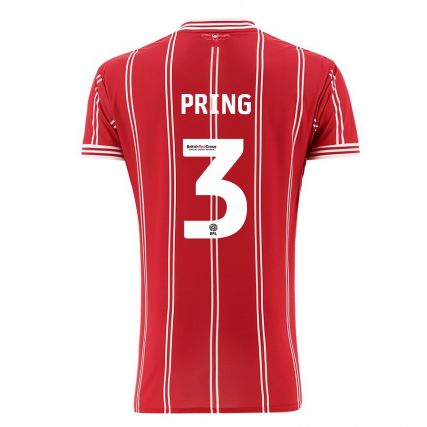 Enfant Football Maillot Cameron Pring #3 Rouge Tenues Domicile 2023/24 Canada