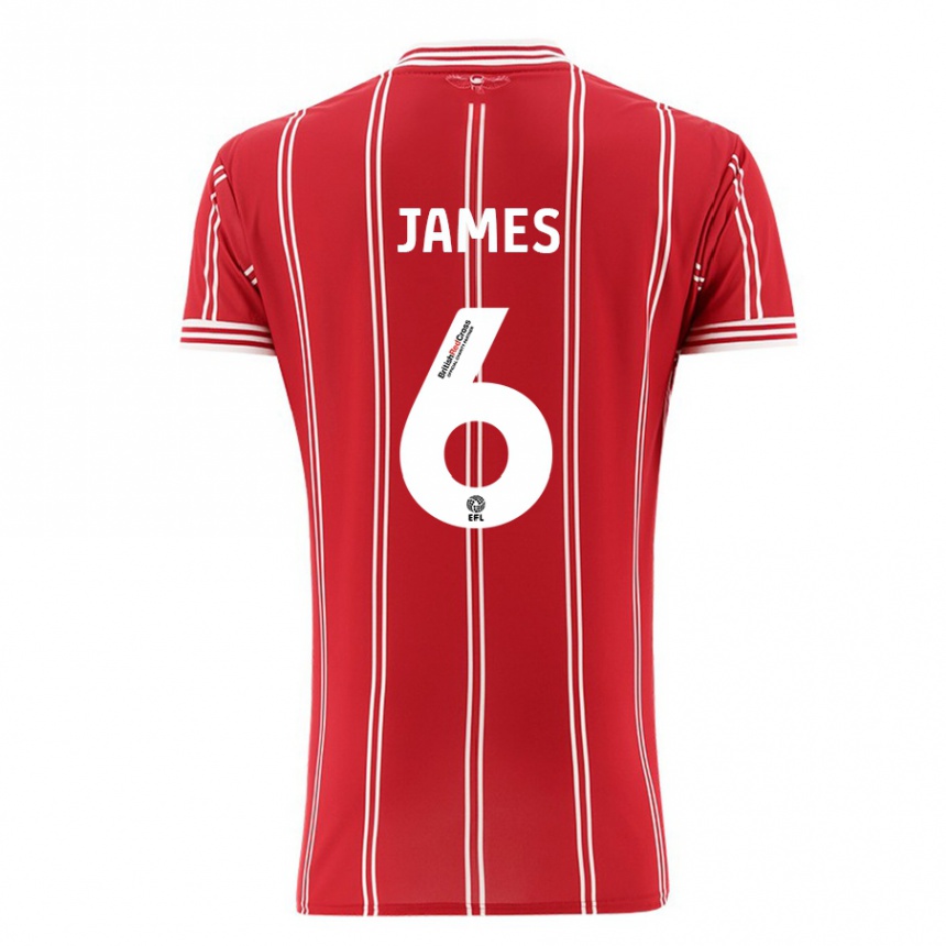 Kids Football Matty James #6 Red Home Jersey 2023/24 T-Shirt Canada