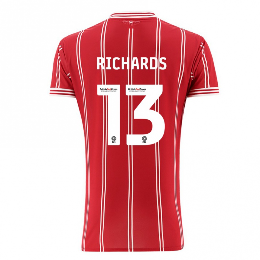 Enfant Football Maillot Harvey Wiles-Richards #13 Rouge Tenues Domicile 2023/24 Canada