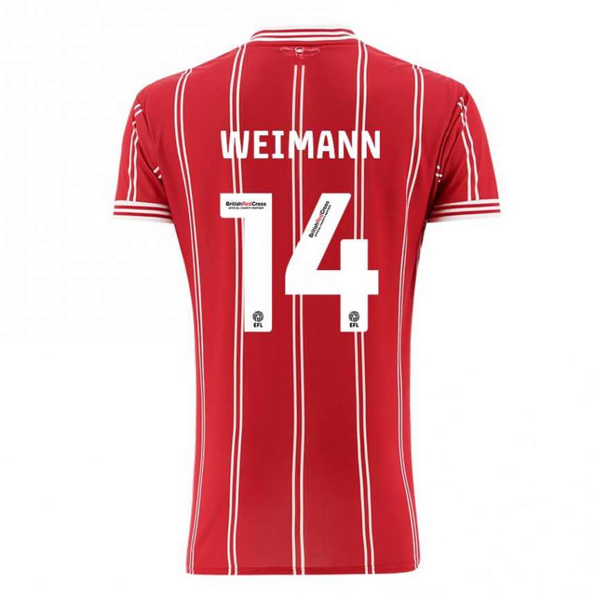 Enfant Football Maillot Andreas Weimann #14 Rouge Tenues Domicile 2023/24 Canada