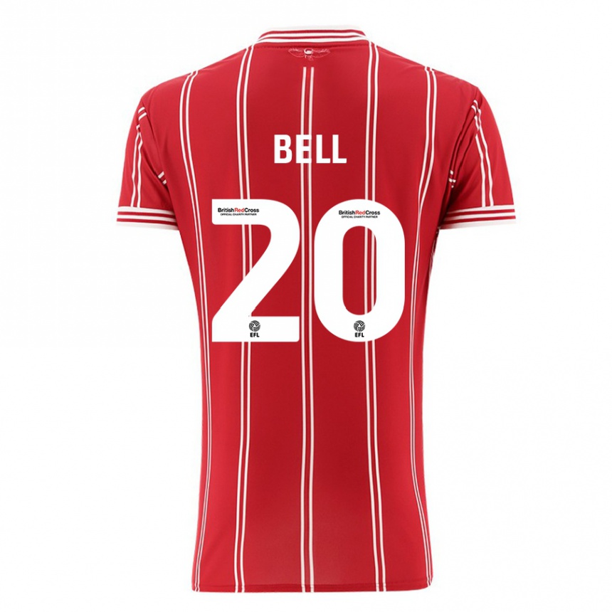 Kids Football Sam Bell #20 Red Home Jersey 2023/24 T-Shirt Canada