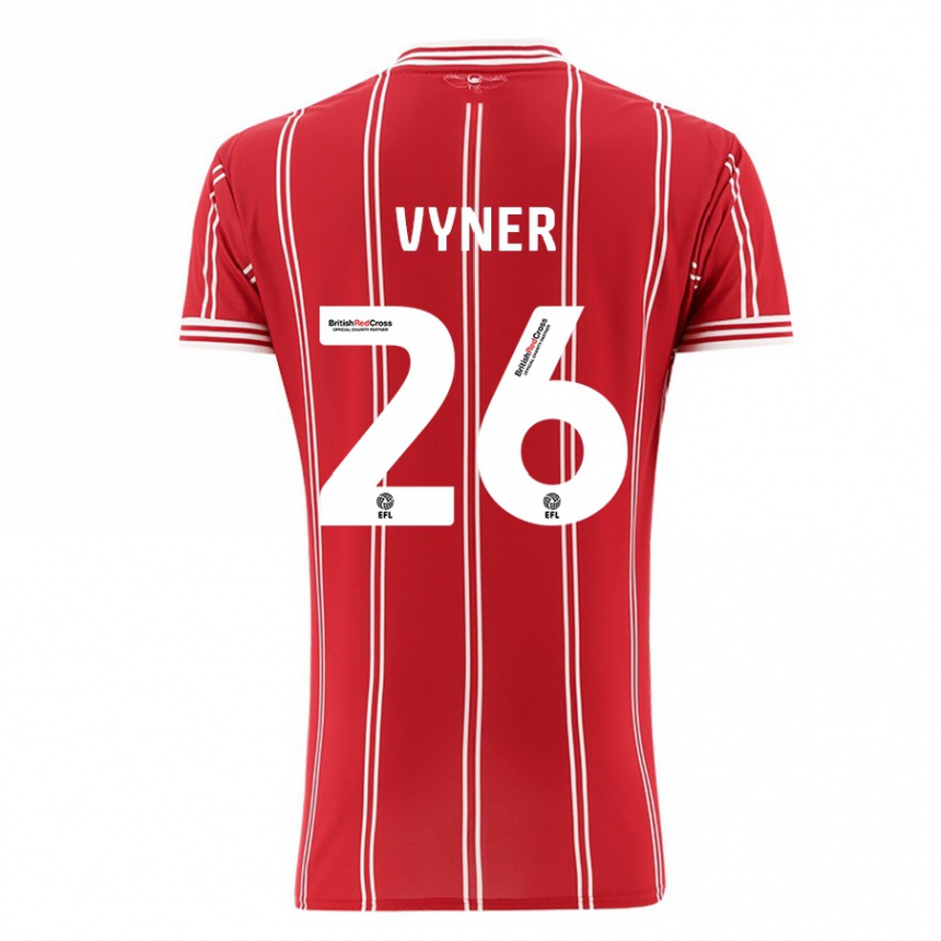 Kids Football Zak Vyner #26 Red Home Jersey 2023/24 T-Shirt Canada