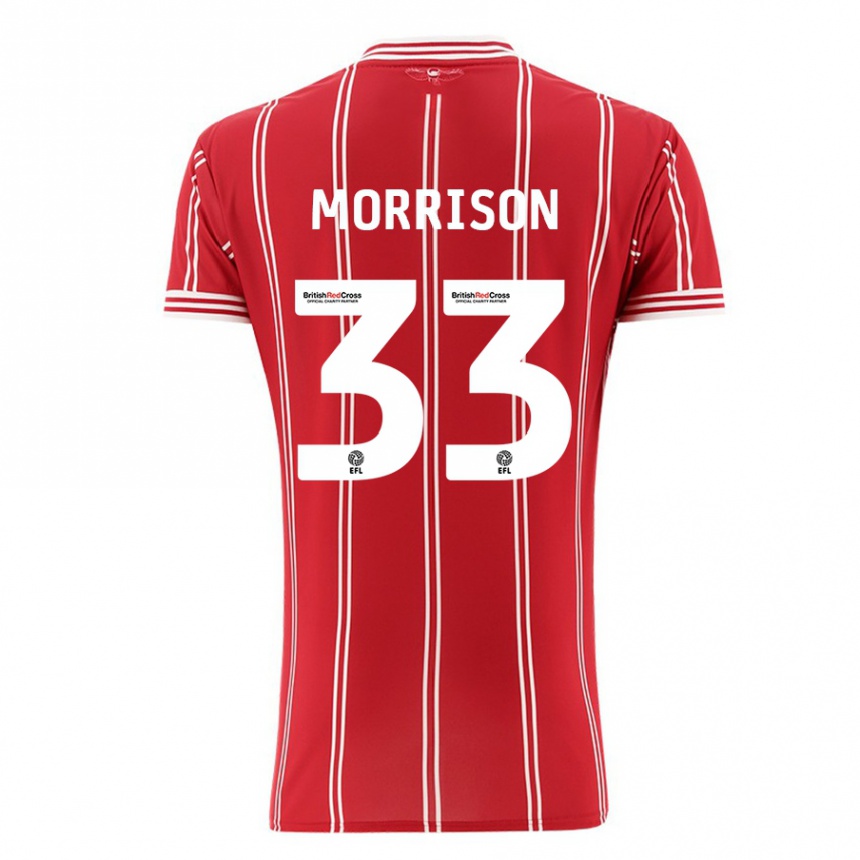 Enfant Football Maillot Elijah Morrison #33 Rouge Tenues Domicile 2023/24 Canada