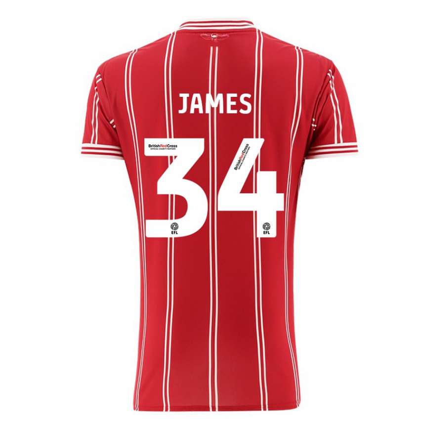 Enfant Football Maillot Joseph James #34 Rouge Tenues Domicile 2023/24 Canada