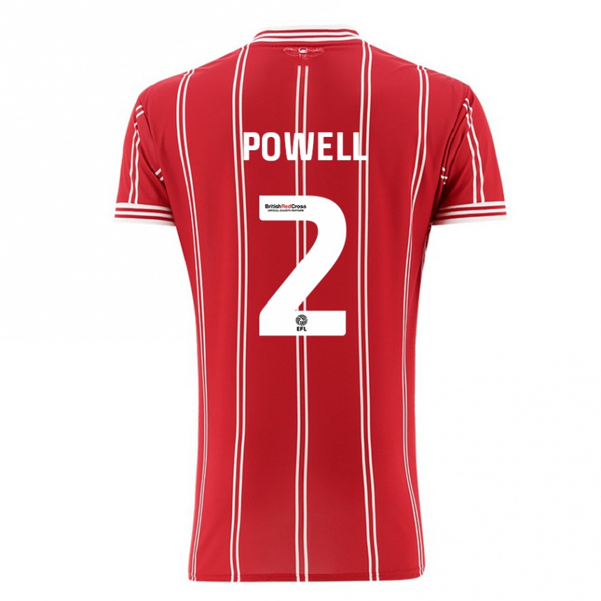 Enfant Football Maillot Ella Powell #2 Rouge Tenues Domicile 2023/24 Canada