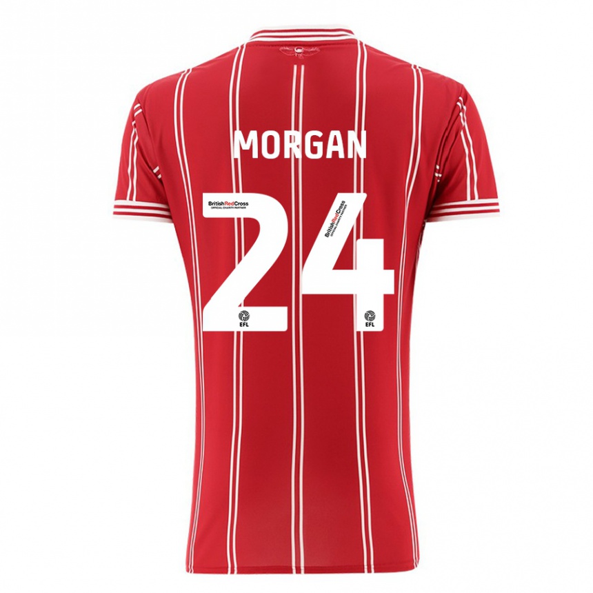 Kids Football Ffion Morgan #24 Red Home Jersey 2023/24 T-Shirt Canada