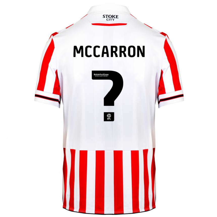 Kids Football Liam Mccarron #0 Red White Home Jersey 2023/24 T-Shirt Canada