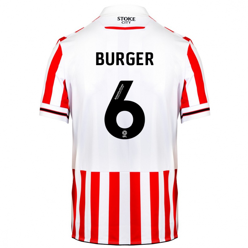 Kids Football Wouter Burger #6 Red White Home Jersey 2023/24 T-Shirt Canada