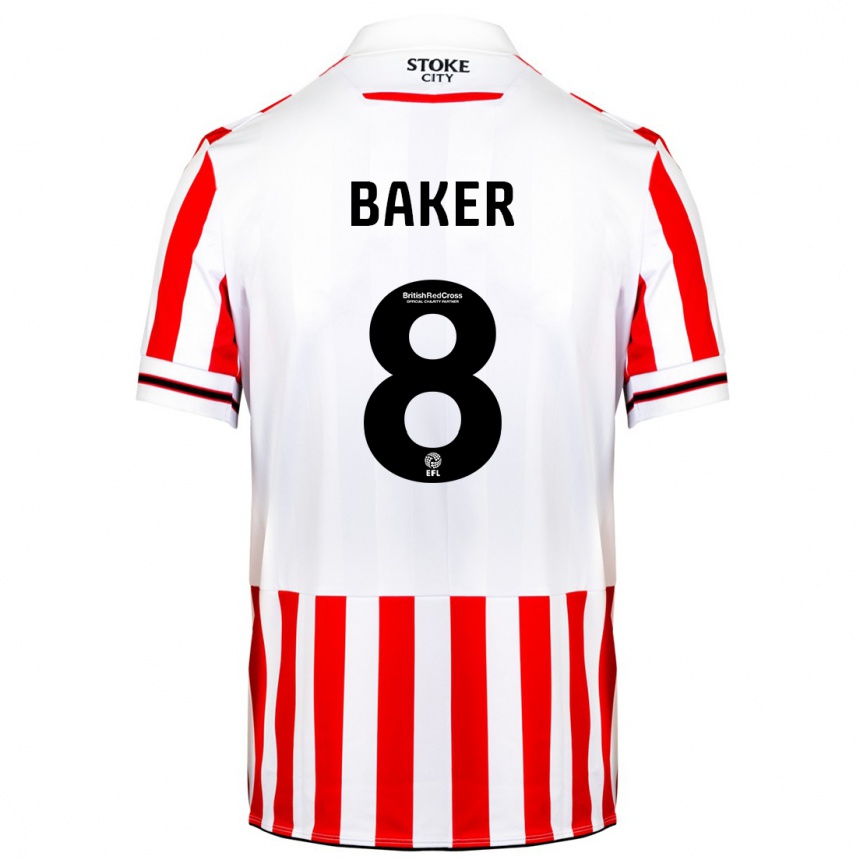 Kids Football Lewis Baker #8 Red White Home Jersey 2023/24 T-Shirt Canada