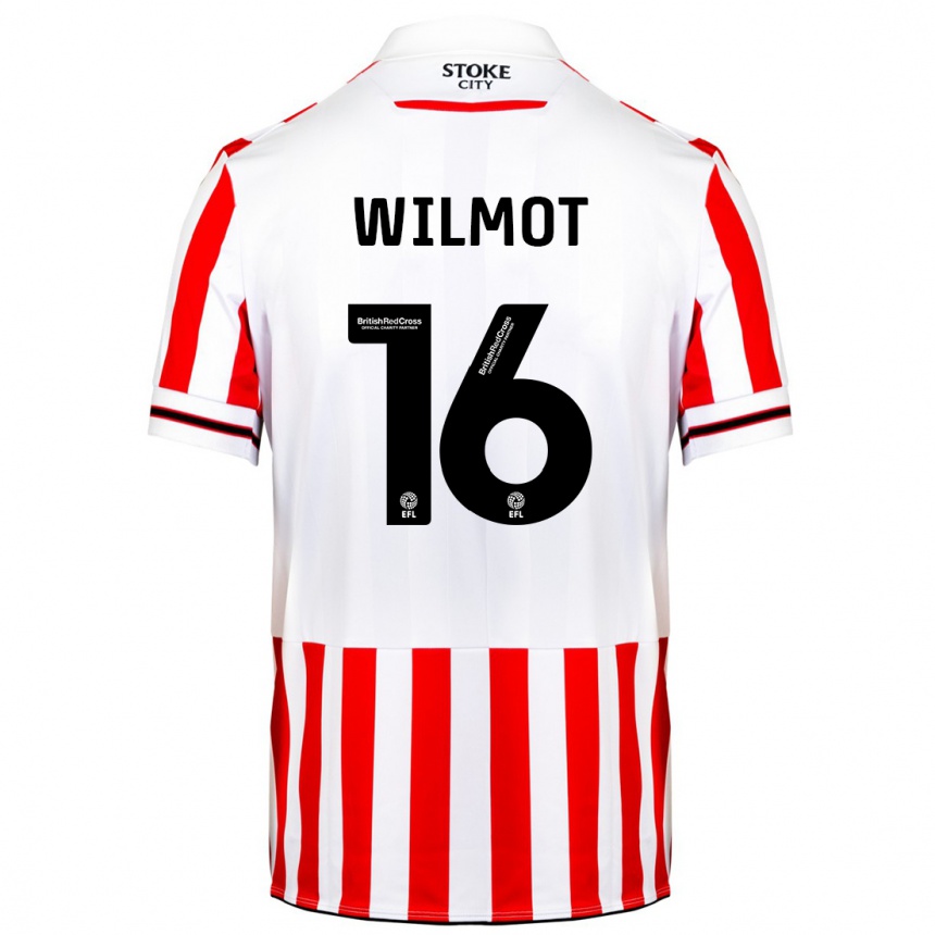 Kids Football Ben Wilmot #16 Red White Home Jersey 2023/24 T-Shirt Canada