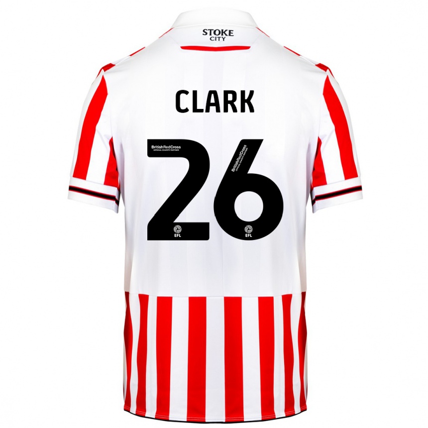 Kids Football Ciaran Clark #26 Red White Home Jersey 2023/24 T-Shirt Canada